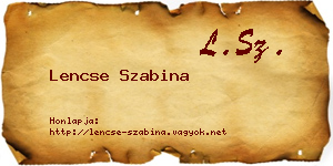 Lencse Szabina névjegykártya