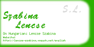 szabina lencse business card